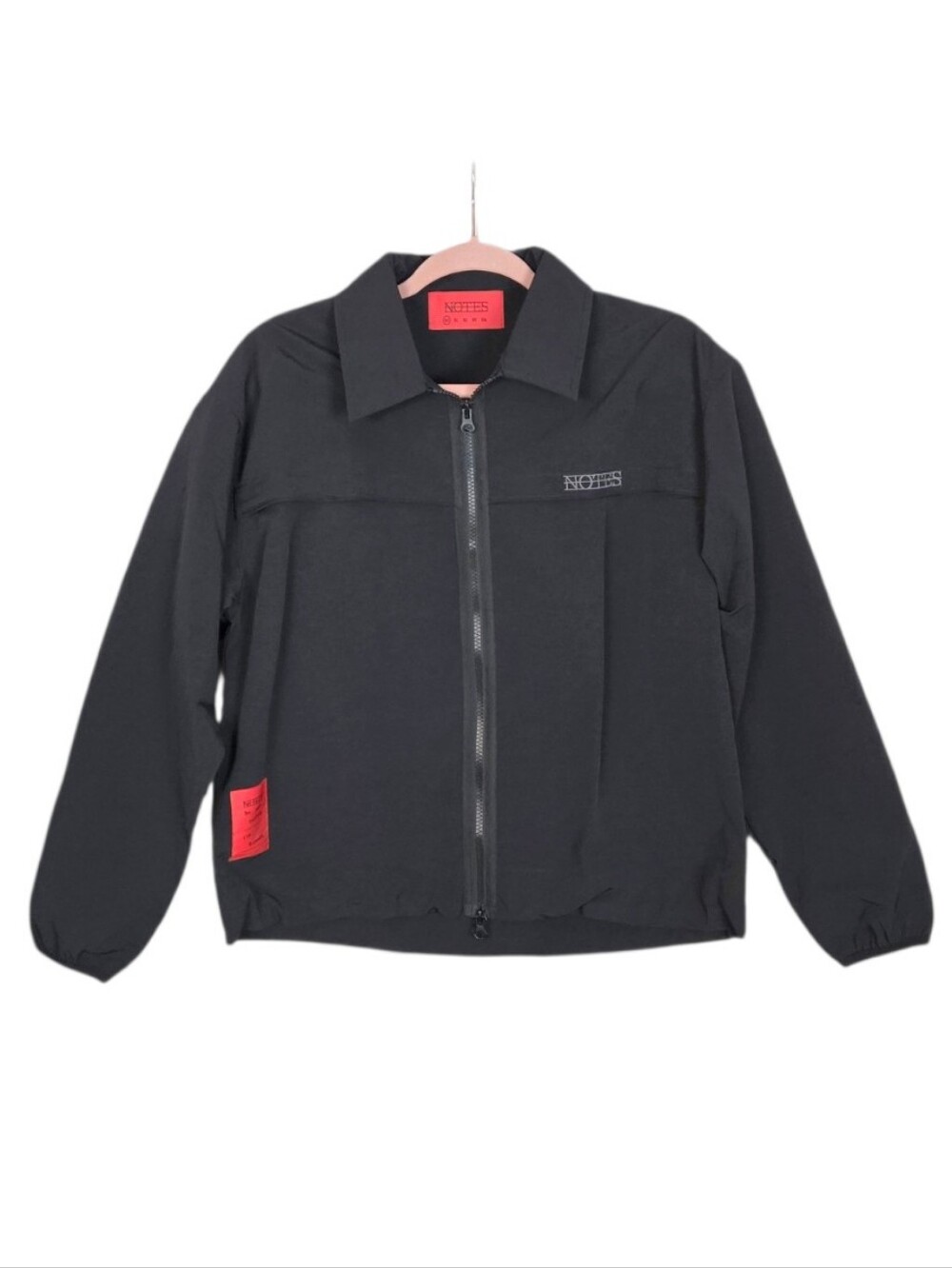 Notes Red Label Black Techwear Utility Zip Windbreaker Jacket Streetwear Jacket
